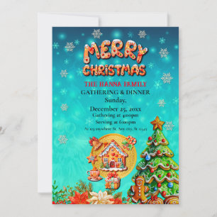 Convites Casa de Doces de Natal de Gengibre, e Ano Novo Den