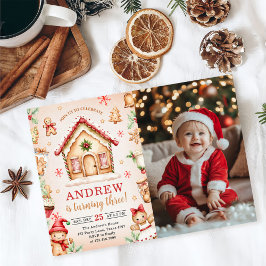 Convites Casa de Natal de Gengibre Vermelha Foto de Anivers
