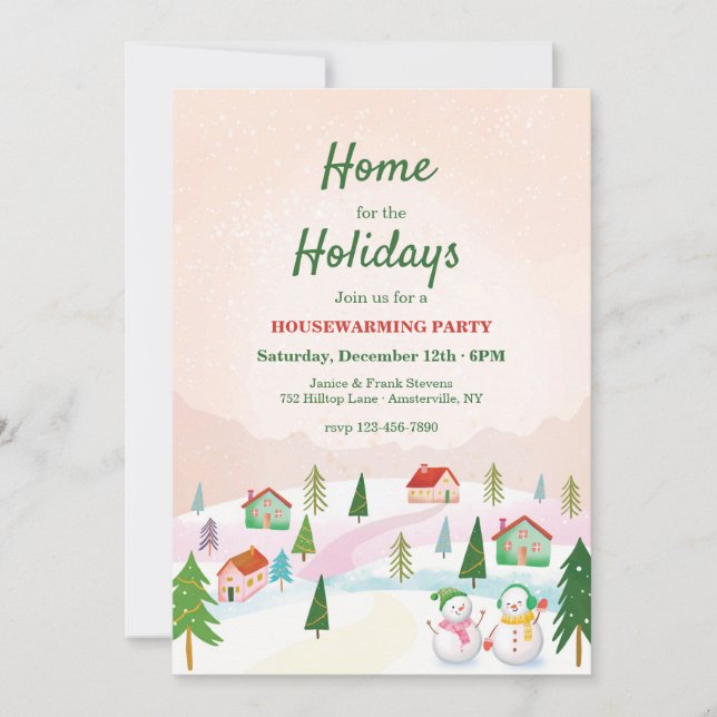 Convites Casa do Feriado de Aquecimento Familiar (Frente)