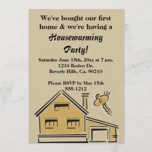 Convites Casa e chave do Partido do Aquecimento de Casa