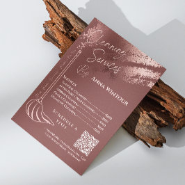 Convites Casa Mantendo Rosa de Preço Maid Dourado Blush Qr