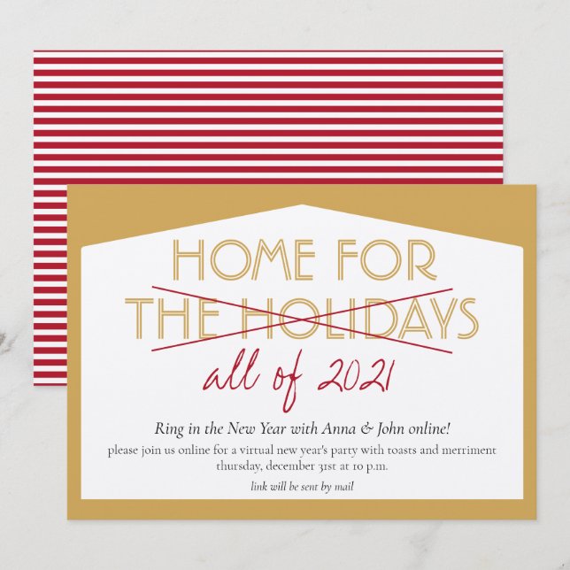 Convites Casa Para As Festas De Fim De Ano Divertida Festa  (Frente/Verso)