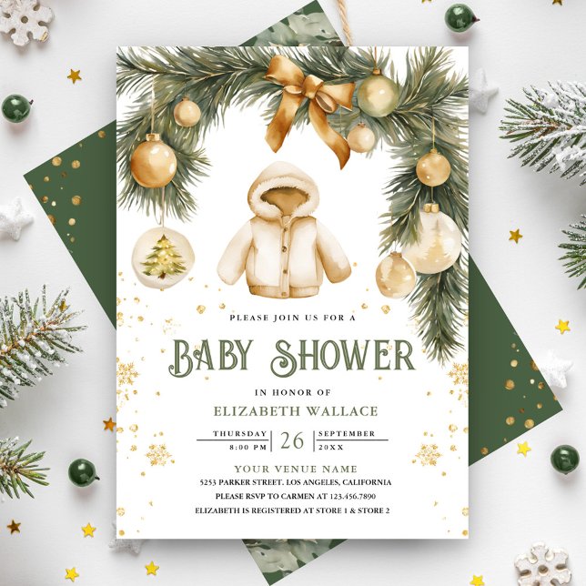 Convites Casaco Rústico Boho Inverno Natal Chás de Bebê (Criador carregado)