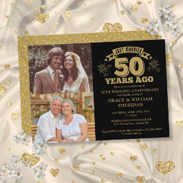 Convites Casados há 50 anos 2 Fotos Dourado Preto
