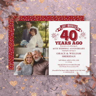 Convites Casados há pouco tempo Ruby 40º aniversário de c