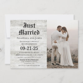 Convites Casados Rustico Foto de Madeira Pós Casamento