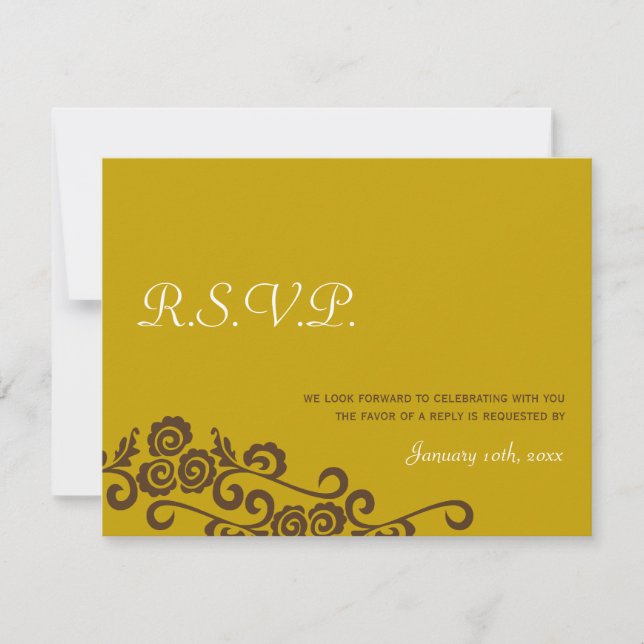 Convites Casais apaixonados resposta de RSVP para casamento (Frente)