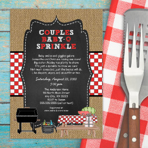 Convites Casais Baby Q Sprinkle convite, sexo neutro