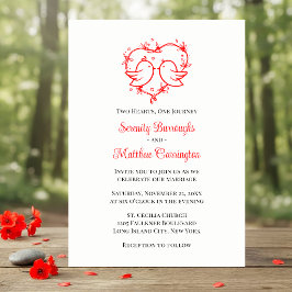 Convites Casais Caprichosos Boho Coração Vermelho de Amor C