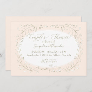 Convites Casais Chá Folhagem de Ferro Moderna de Aquarela