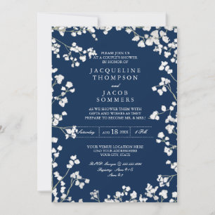 Convites Casais Chá Fraqueza respiratória do bebê Flower Ru