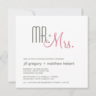 Convites Casais Chá RetroMédio-século Moderno