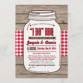 Convites Casais - CHURRASCO em Mason Jar em madeira