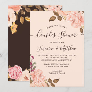 Convites Casais de Casamento Floral Victoria Blush Chá