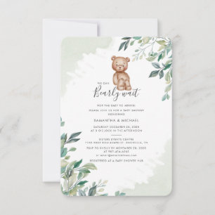 Convites Casais de folhagem Eucalyptus Chá de fraldas de es