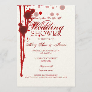 Convites Casais De Halloween Chás Sangue Falso