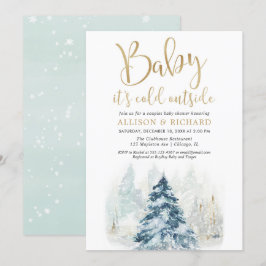 Convites casais de inverno chá de fraldas Baby está frio lá