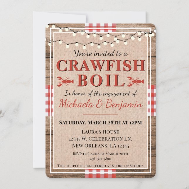 Convites Casais de lagosta Festa de noivado Russo (Frente)