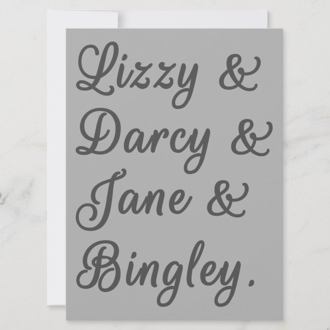 Convites Casais de Orgulho e Preconceito I (Frente)