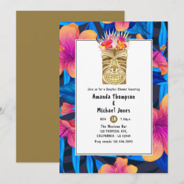 Convites Casais de praia de Luau Summer, Tiki Time Chá