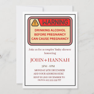 Convites Casais de Tema de Construção Chá de fraldas Engraç