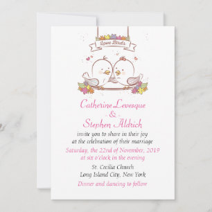 Convites Casais Encantadores Rosa Fúcsia Floral Casamento