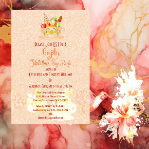 Convites Casais Flaoral Hearts Teacup Dia de os namorados P