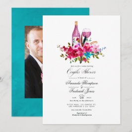 Convites Casais Florais Boho Chá Invit De Provando De Vinho