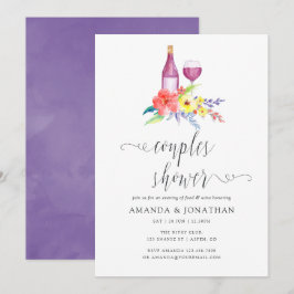 Convites Casais Florais Chá Provando de vinho