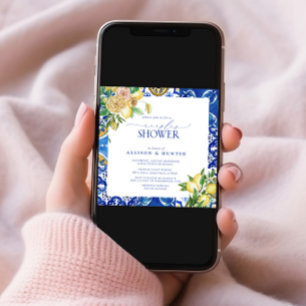 Convites Casais Florais Elegante Mediterrânica Lemon