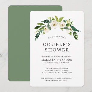 Convites Casais Florais Elegantes Chuveiro Nupcial