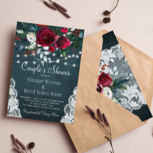 Convites Casais florais elegantes de inverno russo