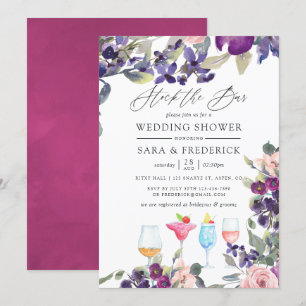Convites Casais Florais Violeta e Ameixa Enchem o Bar