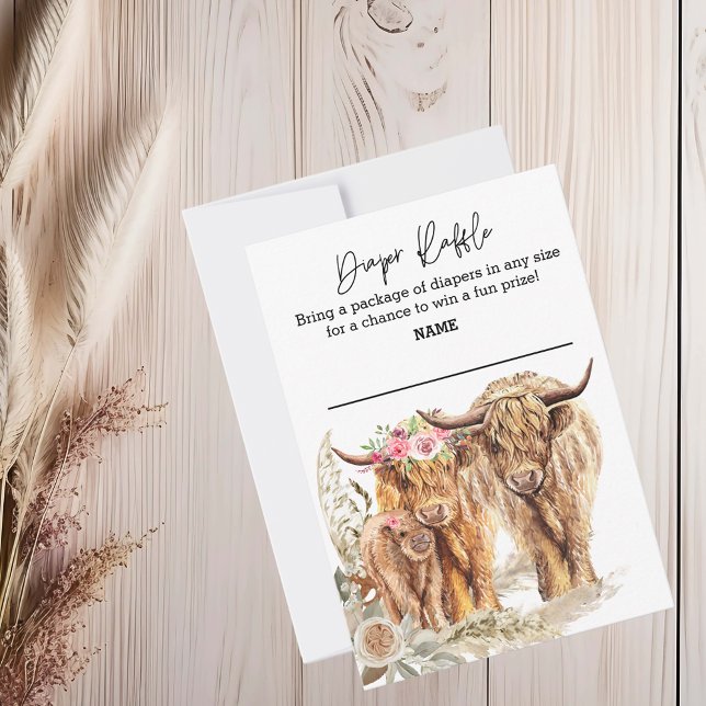 Convites Casais Fraldas do Chá de fraldas do Cow Highland R (Criador carregado)