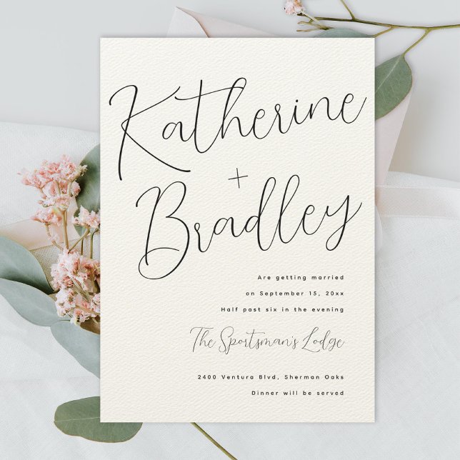 Convites Casais modernos nomes Luxe Paper Weding (Criador carregado)