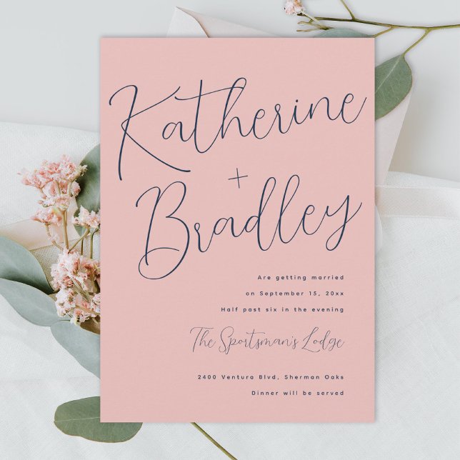 Convites Casais modernos nomes personalizados cores casamen (Criador carregado)