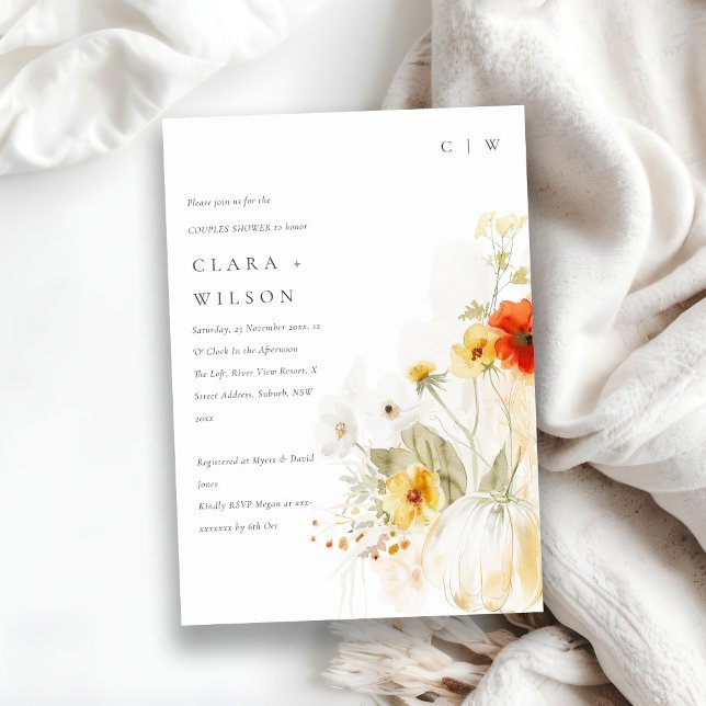 Convites Casais para aquarelas de flor selvagem Chá (Criador carregado)