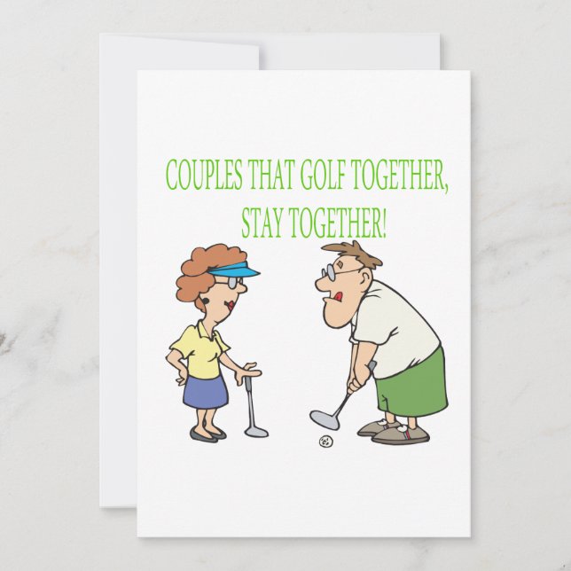 Convites Casais Que Golfe Juntos Ficam Juntos (Frente)