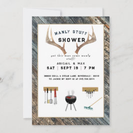 Convites Casais Rustic Antlers Manly Coisas Chá de casament