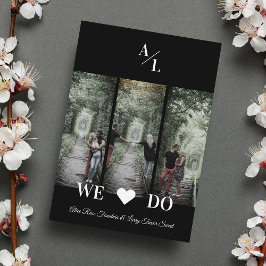 Convites Casal ativado de colagem de fotos clássico 3