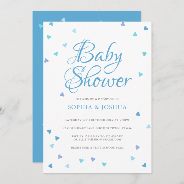 Convites Casal   bebê Chá (Frente/Verso)