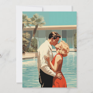 Convites Casal Beijando Pela Piscina