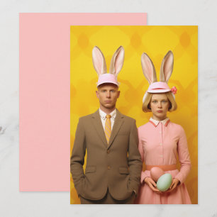 Convites Casal Bunny da Páscoa