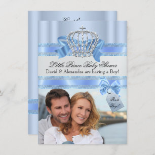 Convites Casal Chá de fraldas Blue Little Prince Foto