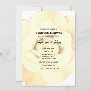 Convites Casal Chá Ivory Floral Rosa Flower Casamento