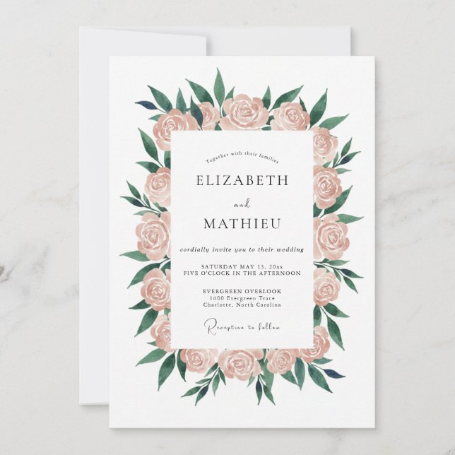 Convites Casal Coroa de Floresta de Pêssego (Frente)