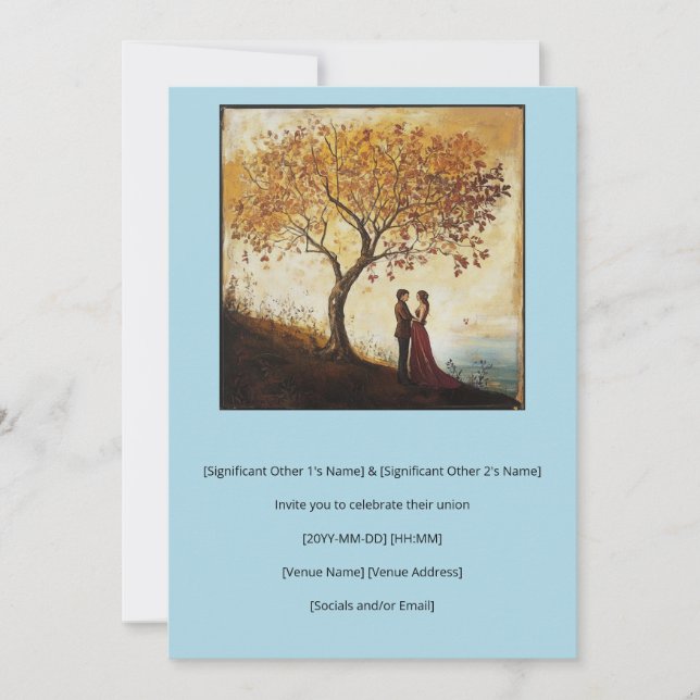 Convites casal De Aquarela Do Século Xxi Apaixonado (Frente)