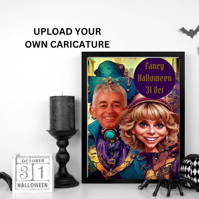 Convites Casal de Caricatura roxa rico em Veneza (Criador carregado)