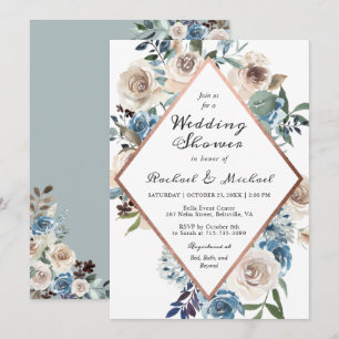 Convites Casal de Casamento Dourado do Rosa Dusty Boho