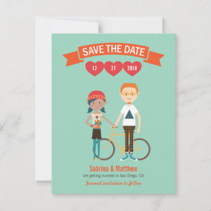 Convites Casal de desenho ilustrado personalizado Casamento